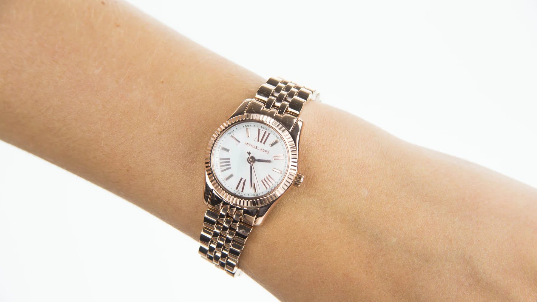  Shop Authentic Michael Kors Lexington Quartz White Dial Rose Gold Steel Strap Watch For Women - MK3230 - Luxxuri