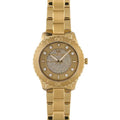 Michael Kors Runway Three-Hand Gold Dial Gold Steel Strap Watch For Women - MK6911