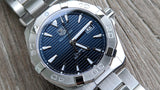  Shop Authentic Tag Heuer Aquaracer Automatic Blue Dial Silver Steel Strap Watch for Men - WAY2112.BA0928 - Luxxuri