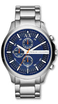  Shop Authentic Armani Exchange Hampton Chronograph Blue Dial Silver Steel Strap Watch For Men - AX2155 - Luxxuri