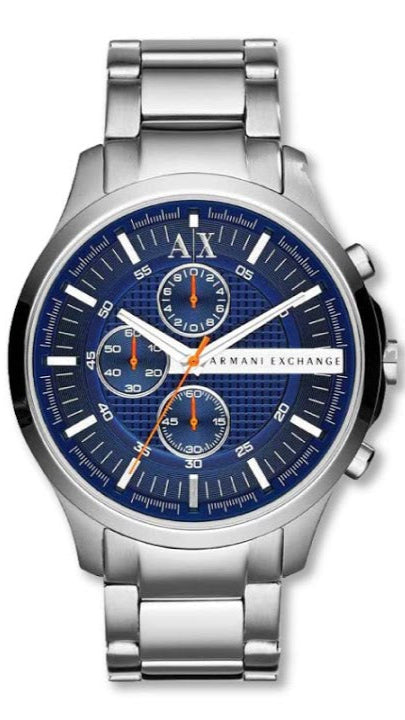  Shop Authentic Armani Exchange Hampton Chronograph Blue Dial Silver Steel Strap Watch For Men - AX2155 - Luxxuri