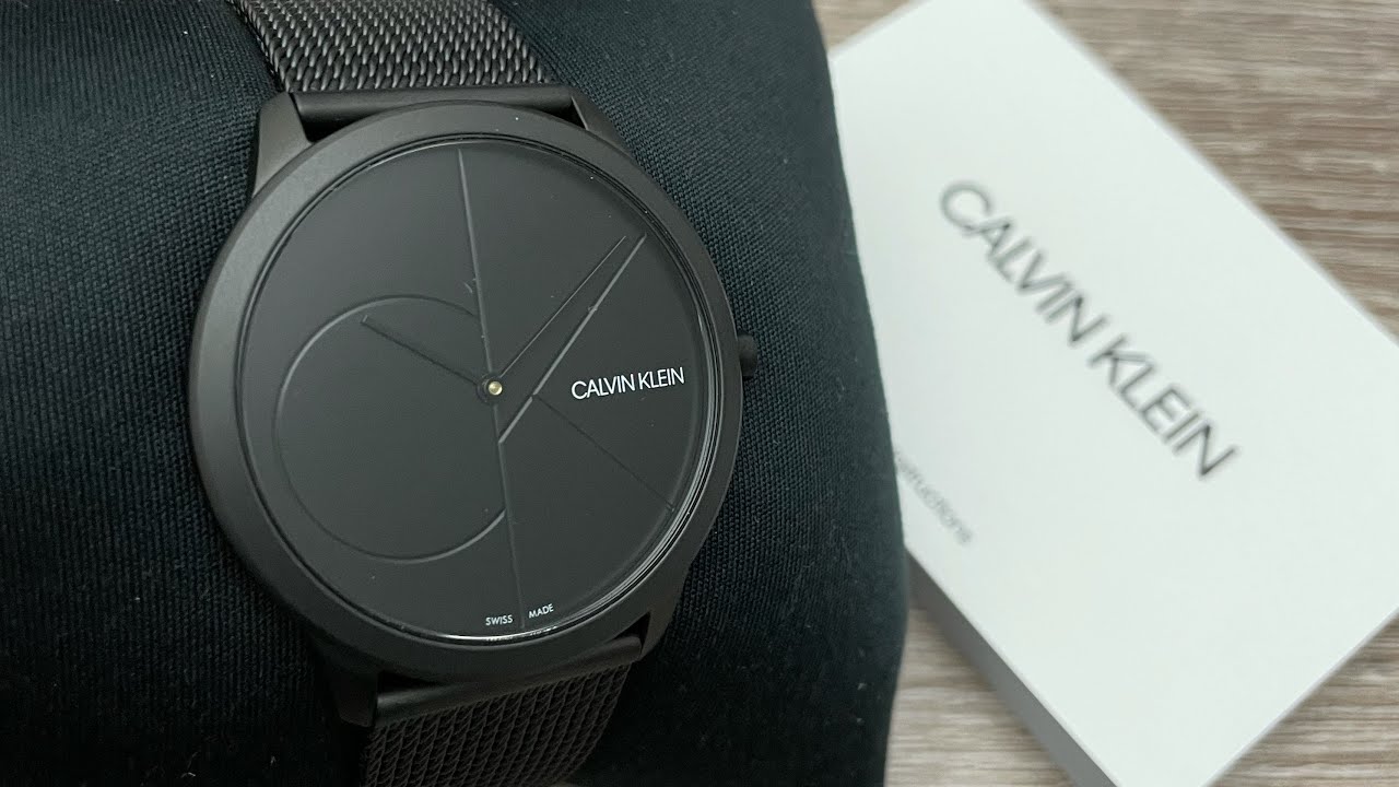  Shop Authentic Calvin Klein Minimal Black Dial Black Mesh Bracelet Watch for Men - K3M514B1 - Luxxuri