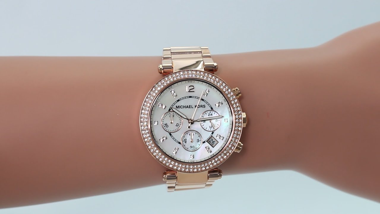  Shop Authentic Michael Kors Parker White Dial with Diamonds Rose Gold Steel Strap Watch for Women - MK5491 - Luxxuri