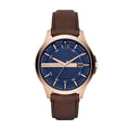  Shop Authentic Armani Exchange Hampton Chronograph Blue Dial Brown Leather Strap Watch For Men - AX2172 - Luxxuri