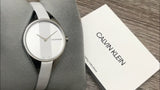  Shop Authentic Calvin Klein Rebel White Dial White Leather Strap Watch for Women - K8P231L6 - Luxxuri