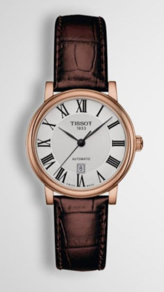 Tissot T Classic Carson Premium White Dial Brown Leather Strap Watch for Women - T122.207.36.033.00