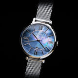  Shop Authentic Fossil Jacqueline Mother of Pearl Blue Dial Silver Mesh Strap Watch for Women - ES4322 - Luxxuri