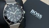  Shop Authentic Hugo Boss Ocean Edition Black Dial Silver Mesh Bracelet Watch for Men - 1513701 - Luxxuri