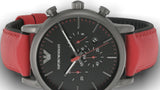  Shop Authentic Emporio Armani Luigi Chronograph Black Dial Red Leather Strap Watch For Men - AR1971 - Luxxuri