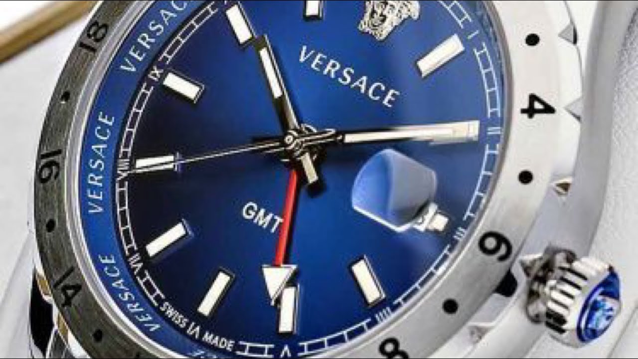  Shop Authentic Versace Hellenyium GMT Blue Dial Silver Steel Strap Watch for Men - V11010015 - Luxxuri