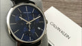  Shop Authentic Calvin Klein Chronograph Blue Dial Black Leather Strap Watch for Men - K8Q371CN - Luxxuri