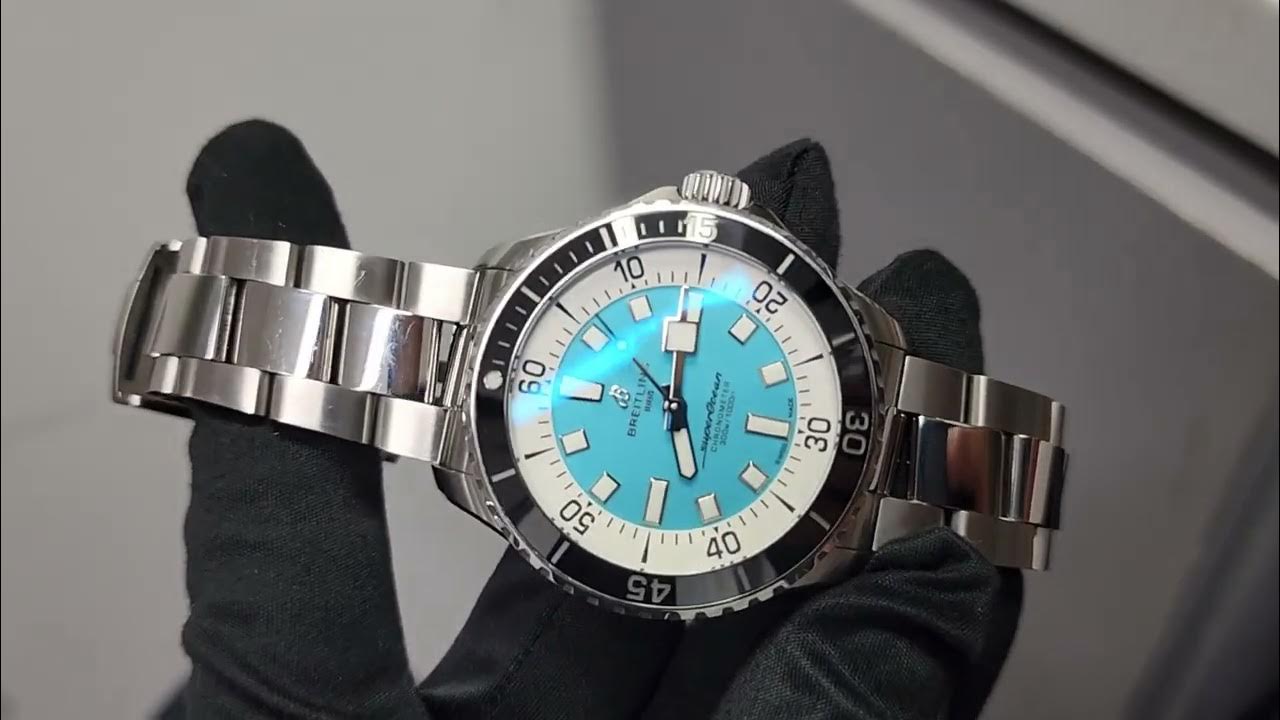 Shop Authentic Breitling Superocean Automatic 44mm Turquoise Dial Silver Steel Strap Watch for Men - A17376211L2A1 - Luxxuri