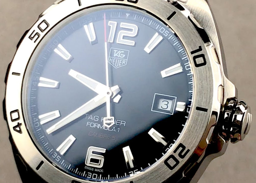 Tag Heuer Formula 1 Automatic Black Dial Silver Steel Strap Watch for Men - WAZ2113.BA0875