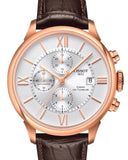  Shop Authentic Tissot Des Tourelles Chronograph Silver Dial Brown Leather Strap Watch For Men - T099.427.36.038.00 - Luxxuri