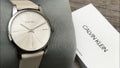  Shop Authentic Calvin Klein City White Dial White Leather Strap Watch for Women - K2G231XH - Luxxuri