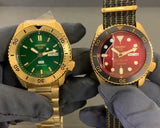  Shop Authentic Seiko 5 Sports HUF Limited Edition Green Dial Gold Steel Strap Watch For Men - SRPJ20 - Luxxuri