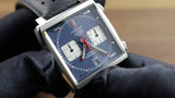  Shop Authentic Tag Heuer Monaco Automatic Chronograph Blue Dial Black Leather Strap Watch for Men - CAW211P.FC6356 - Luxxuri