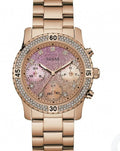 Guess Confetti Pink Dial Rose Gold Steel Strap Watch For Women - W0774L3