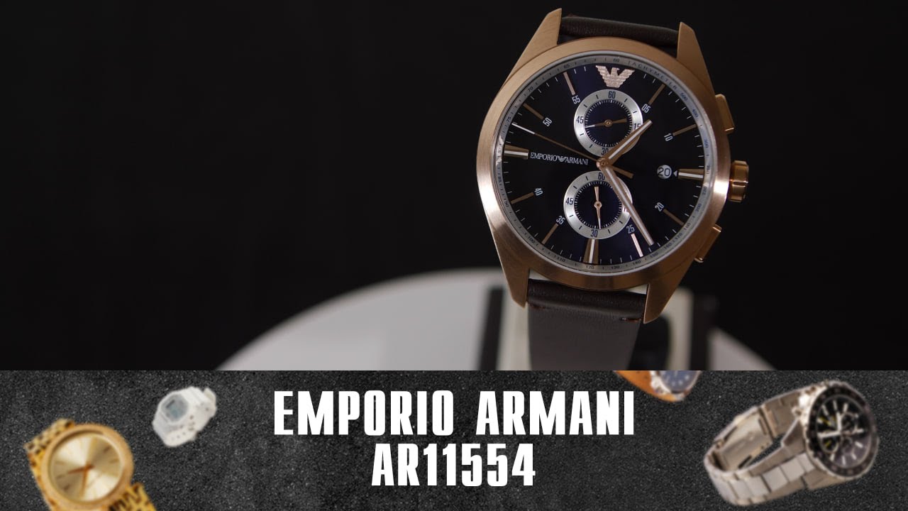  Shop Authentic Emporio Armani Claudio Chronograph Blue Dial Brown Leather Strap Watch For Men - AR11554 - Luxxuri