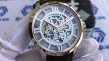  Shop Authentic Fossil Townsman Automatic Skeleton Silver Dial Black Leather Strap Watch for Men - ME3041 - Luxxuri
