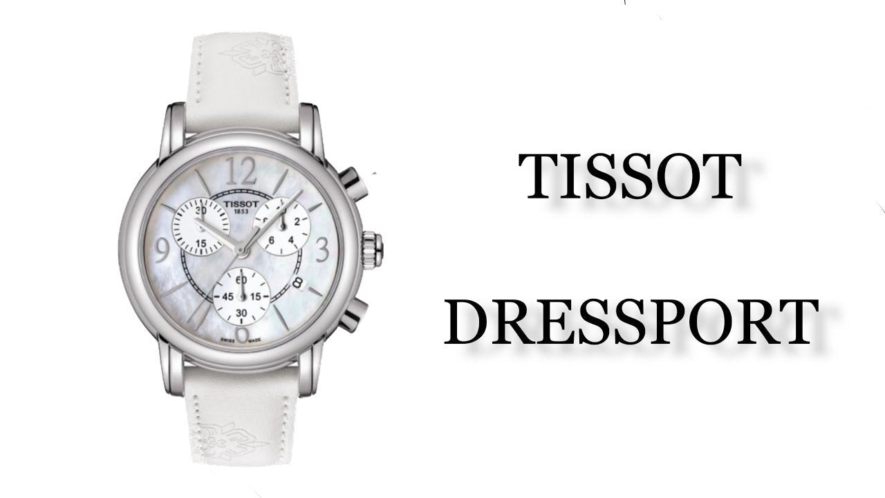 Tissot Dressport Chronograph Mother of Pearl Dial White Leather Strap Watch for Women - T050.217.17.117.00