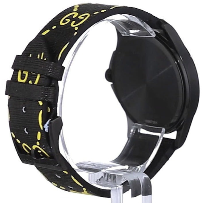  Shop Authentic Gucci G Timeless Ghost Black Dial Black Leather Strap Watch For Men - YA1264019 - Luxxuri