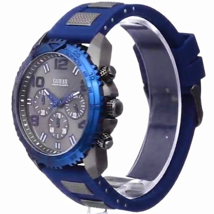 Shop Authentic Guess Velocity Blue Dial Blue Rubber Strap Watch for Men - W0599G2 - Luxxuri