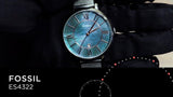  Shop Authentic Fossil Jacqueline Mother of Pearl Blue Dial Silver Mesh Strap Watch for Women - ES4322 - Luxxuri