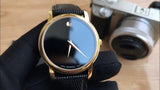  Shop Authentic Movado Museum Black Dial Black Leather Strap Watch For Men - 2100005 - Luxxuri