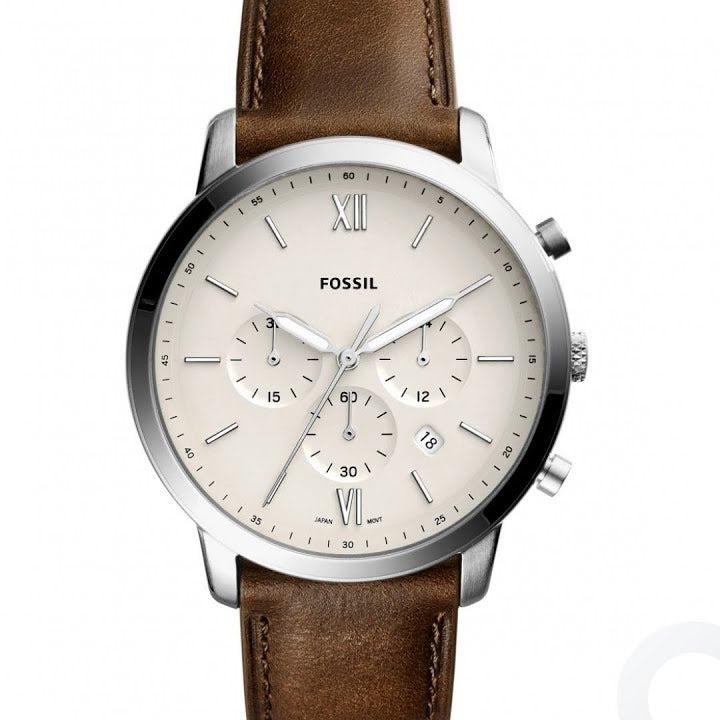  Shop Authentic Fossil Neutra Chronograph White Dial Brown Leather Strap Watch for Men - FS5380 - Luxxuri
