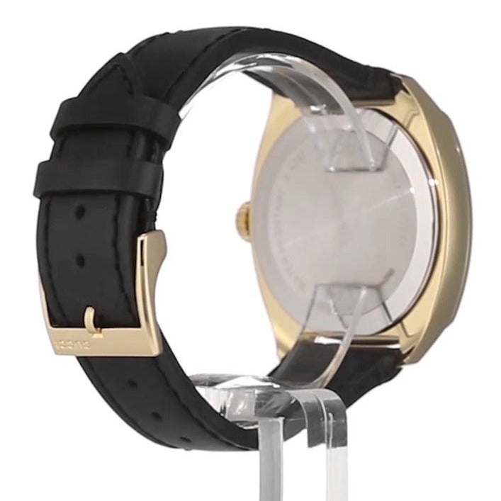 Gucci GG2570 Black Dial Black Leather Strap Watch For Men - YA142310