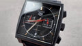 Tag Heuer Monaco Automatic Chronograph Black Dial Black Leather Strap Watch for Men - CBL2180.FC6497