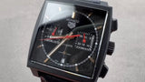  Shop Authentic Tag Heuer Monaco Automatic Chronograph Black Dial Black Leather Strap Watch for Men - CBL2180.FC6497 - Luxxuri