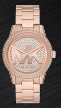 Shop Authentic Michael Kors Ritz Analog Crystals Silver Dial Rose Gold Steel Strap Watch for Women - MK6863 - Luxxuri