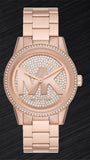  Shop Authentic Michael Kors Ritz Analog Crystals Silver Dial Rose Gold Steel Strap Watch for Women - MK6863 - Luxxuri