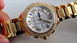  Shop Authentic Michael Kors Camille Silver Diamonds Dial Gold Steel Strap Watch for Women - MK5756 - Luxxuri