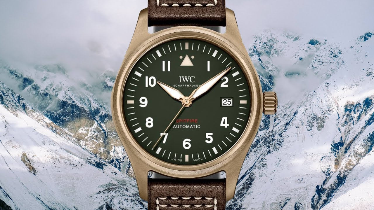  Shop Authentic IWC Pilot's Watch Automatic Spitfire Green Dial Brown Leather Strap Watch for Men - IW326802 - Luxxuri