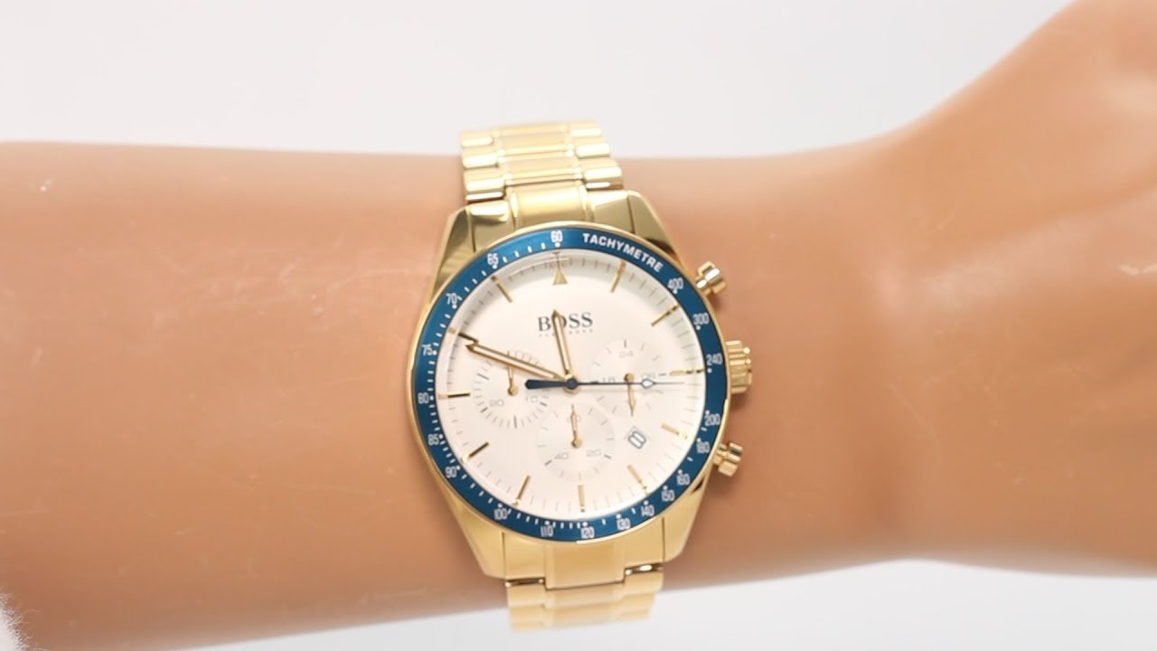  Shop Authentic Hugo Boss Trophy White Dial Gold Steel Strap Watch for Men - 1513631 - Luxxuri