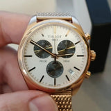  Shop Authentic Tissot T Classic PR 100 Chronograph Silver Dial Rose Gold Mesh Bracelet Watch For Men - T101.417.33.031.01 - Luxxuri