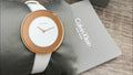  Shop Authentic Calvin Klein Chic White Dial White Leather Strap Watch for Women - K7N236K2 - Luxxuri