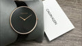 Shop Authentic Calvin Klein Full Moon Black Dial Black Leather Strap Watch for Women - K8Y236C1 - Luxxuri
