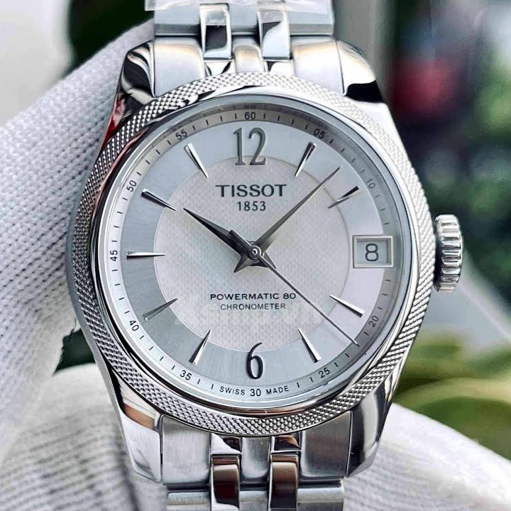  Shop Authentic Tissot Ballade Powermatic 80 Automatic Mother of Pearl Dial Silver Steel Strap Watch For Women - T108.208.11.117.00 - Luxxuri