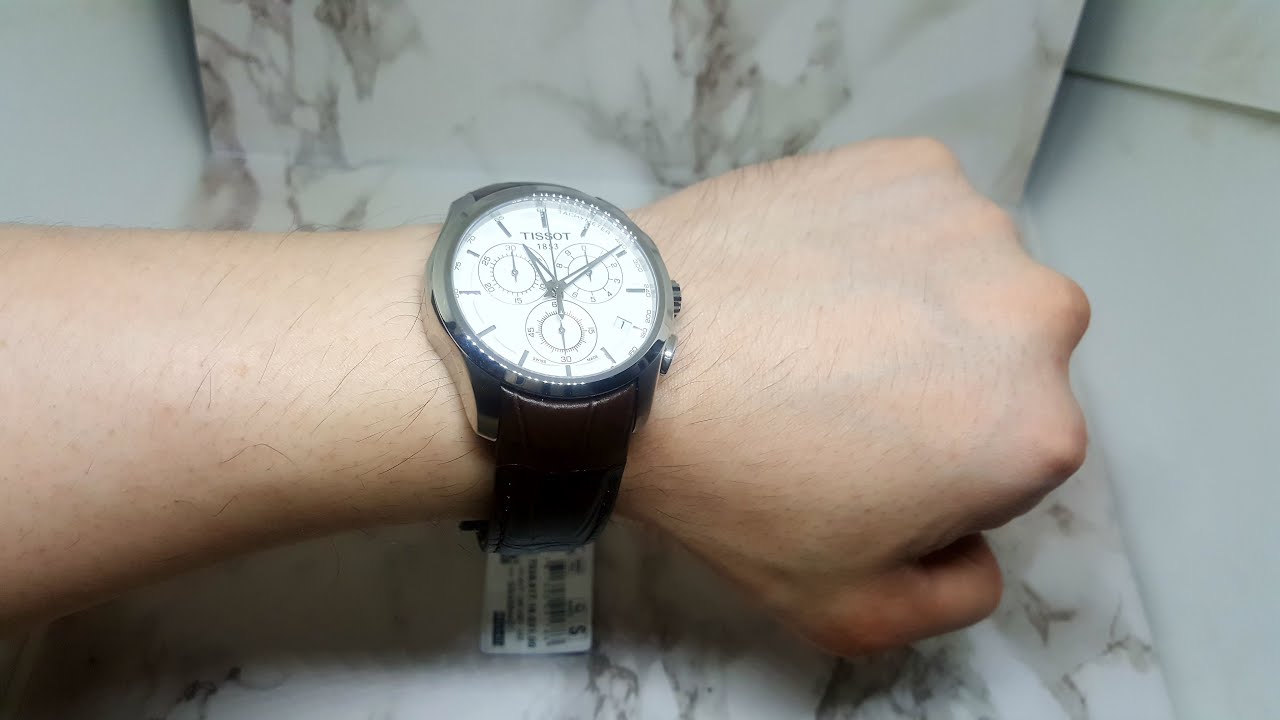  Shop Authentic Tissot Couturier Chronograph White Dial Brown Leather Strap Watch For Men - T035.617.16.031.00 - Luxxuri