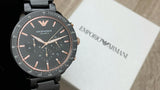  Shop Authentic Emporio Armani Mario Ceramic Chronograph Black Dial Black Steel Strap Watch For Men - AR70002 - Luxxuri