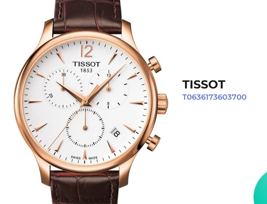  Shop Authentic Tissot T Classic Tradition Chronograph White Dial Brown Leather Strap Watch For Men - T063.617.36.037.00 - Luxxuri