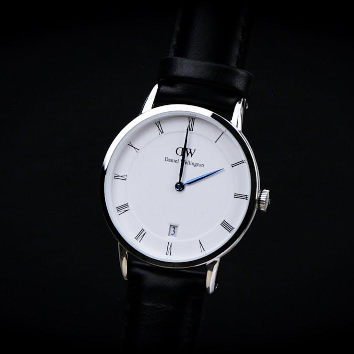  Shop Authentic Daniel Wellington Dapper Sheffield White Dial Black Leather Strap Watch For Women - DW00100096 - Luxxuri