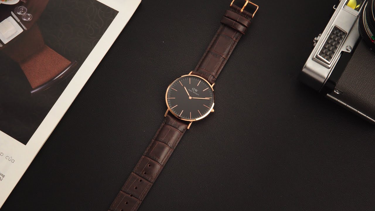  Shop Authentic Daniel Wellington Classic York Black Dial Brown Leather Strap Watch For Men - DW00100128 - Luxxuri
