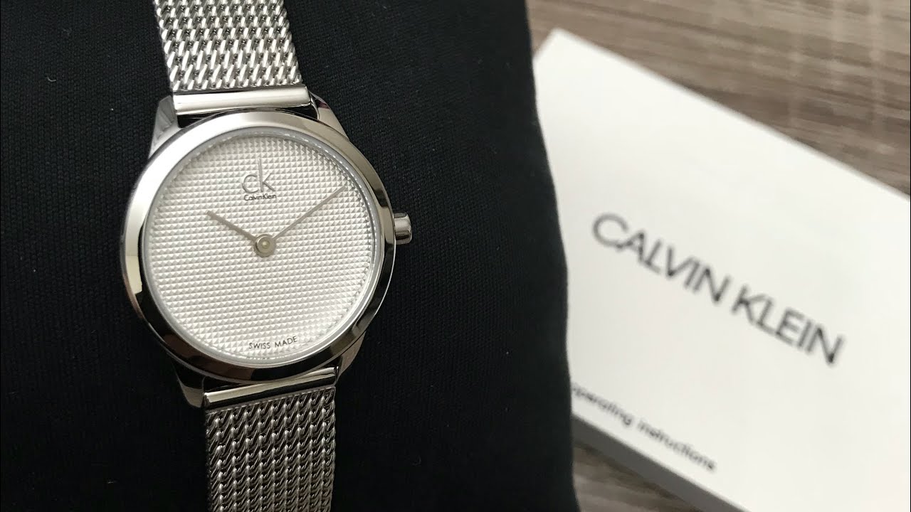  Shop Authentic Calvin Klein Minimal White Dial Silver Mesh Bracelet Watch for Men - K3M2112Y - Luxxuri