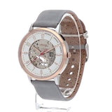  Shop Authentic Fossil Vintage Muse Automatic Skeleton White Dial Grey Leather Strap Watch for Women - ME3131 - Luxxuri