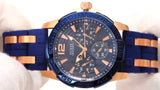  Shop Authentic Guess Oasis Blue Dial Blue & Rose Gold Stainless Steel Strap Watch For Men - W0366G4 - Luxxuri